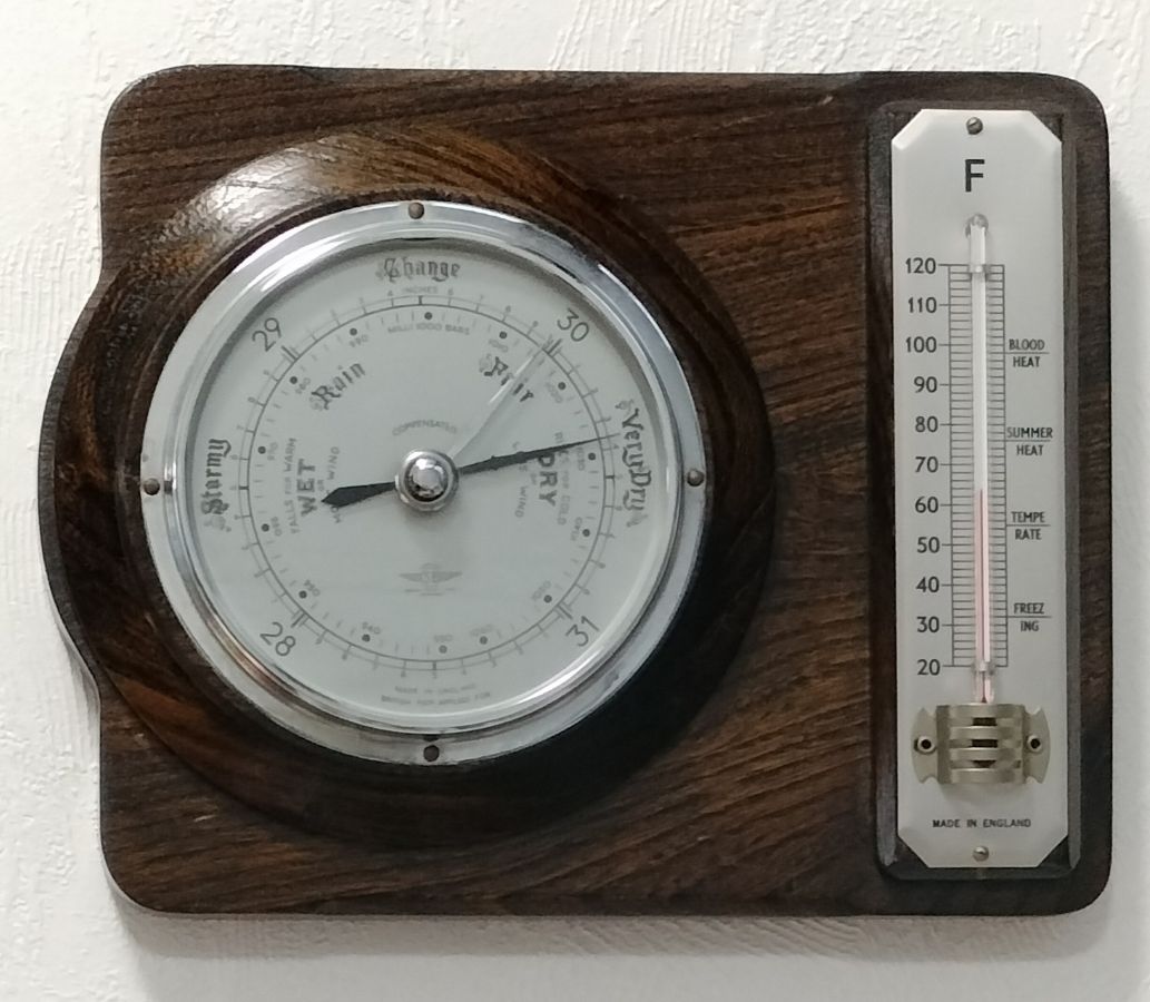 Antique Oak Barometer