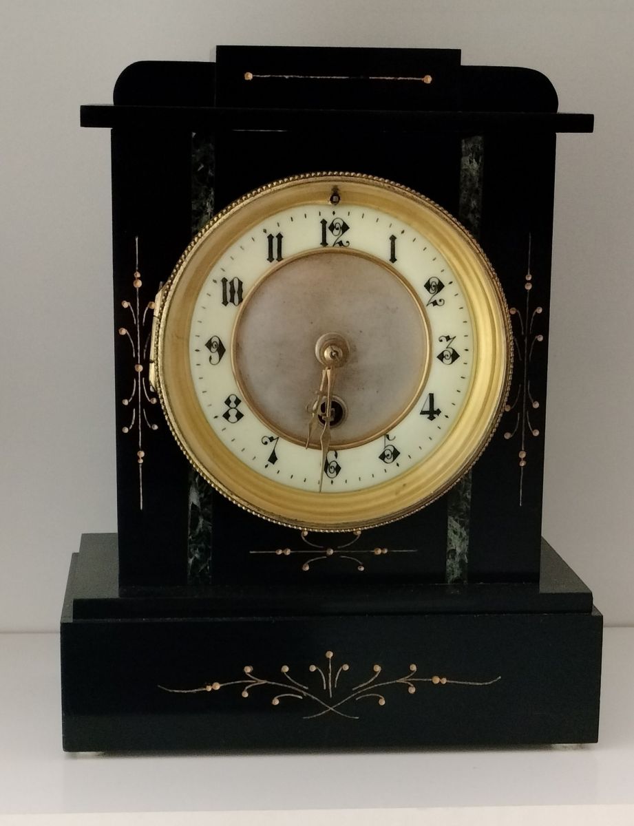 Black Small French Marble Clock
